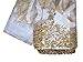 SanVera17 African Lace Net Fabrics Nigerian French Fabric Embroidered and Gold Thread Guipure Lace for Party Wedding (White) 5 Yards