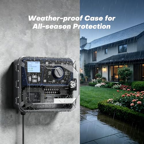Inkbird IICO-800 8 Zone WiFi Irrigation Control Unit with Protective Cover, 16 Irrigation Programs, Rain Jump, Water Calculation, Manual Irrigation, Control Unit for Garden