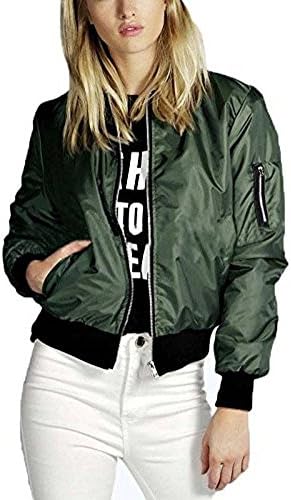 Sorrica Women's Classic Short Biker Bomber Jacket Zipper Coat