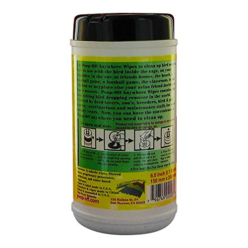 PoopOff Anywhere Bird Poop Remover Wet Wipes, Set of 70 Animals Pet
