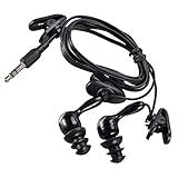 SHZONS Black Water Sport Waterproof In-Ear Earbuds Stereo Headphones for iPod/iPhone/MP3 Player