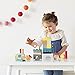 Petit Collage Solid Wooden Animal Town Building Blocks for Kids 18+ Months, 14 Unique Shapes, Activity Toys Designed with Safe Materials, 26 Count