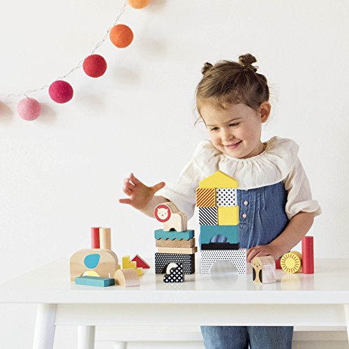 petit collage animal town wooden blocks