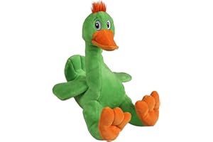 SmartPetLove Snuggle Puppy Tender-Tuffs Big Shots - Large Sitting Green Duck Marine Stuffed Plush Toy with Puncture Resistant Squeaker for Medium and Big Dogs