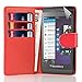 32nd Book wallet PU leather case cover for Blackberry Z10, including screen protector, cleaning cloth and touch stylus - Red