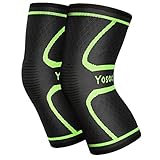 Yosoo Knee Sleeves (Pair) Support for Running, Jogging, Walking, Hiking, Workout, Basketball, Knee Injury Pain Arthritis Relief, Knee Compression Sleeve, Fits Men Women
