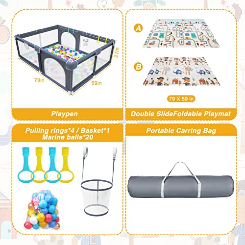 Large Playpen Baby Playpen With Mat 75