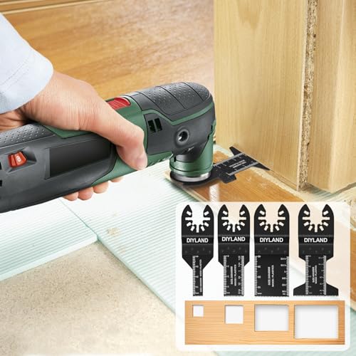 DIYLAND 31PCS Multi Tool Blade Set, Universal Oscillating Saw Blades, Oscillating Tool Accessories for Wood Metal Cutting, Multitool Blades fit Makita, Milwaukee, Dremel, Ryobi and More
