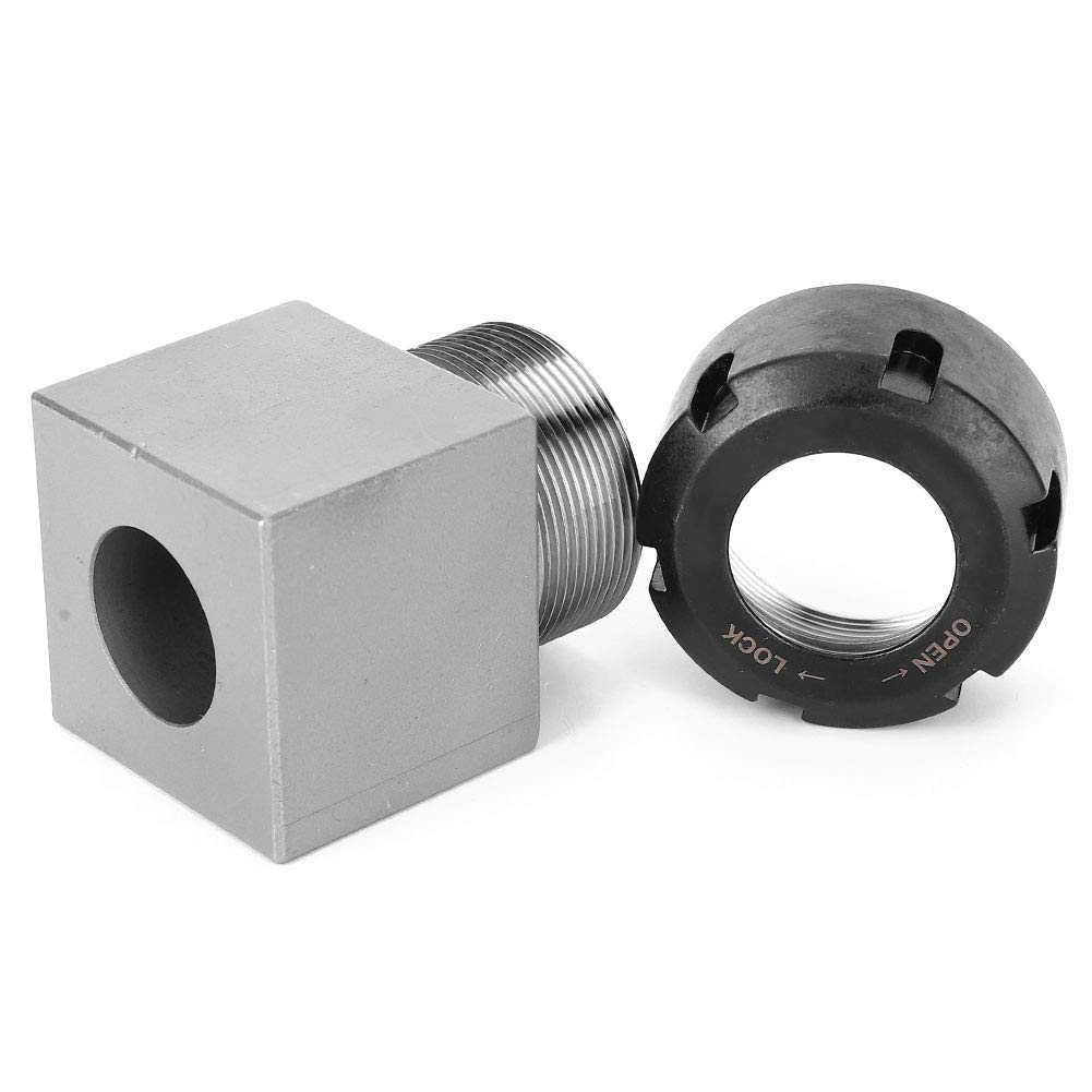 ER32 Collet Block Hard Steel Spring Chuck Collet Holder for CNC Lathe Engraving Cutting Machine(Square)