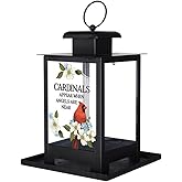 The Bridge Collection Cardinals Appear Bird Feeder - Memorial Window Bird Feeder with Glass Panes, Metal Basket Design for Indoor/Outdoor Use - A Sympathetic Gift to Remember Loved Ones