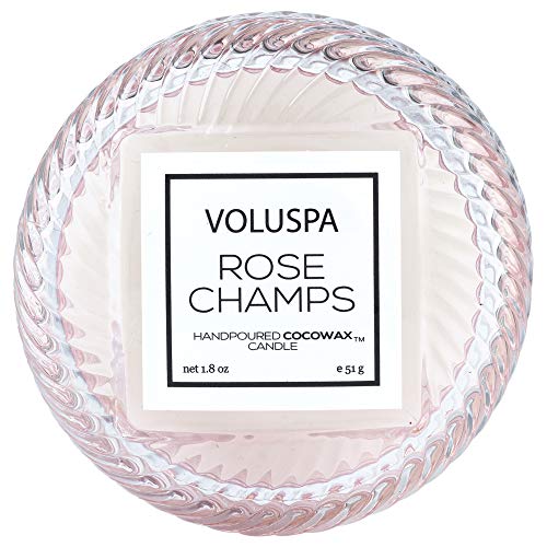 Voluspa Rose Champs Macaron Glass Candle, 1.8 Ounces