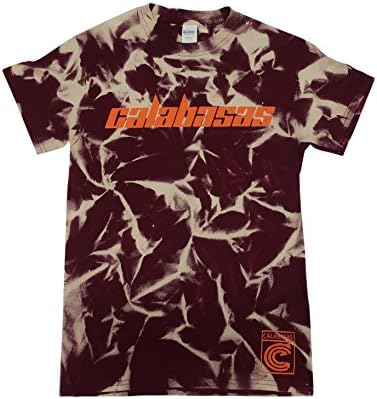Kanye West, Calabasas T-Shirt - Maroon Bleached Tie-Dye - Yeezus (Orange Print) (3XL)