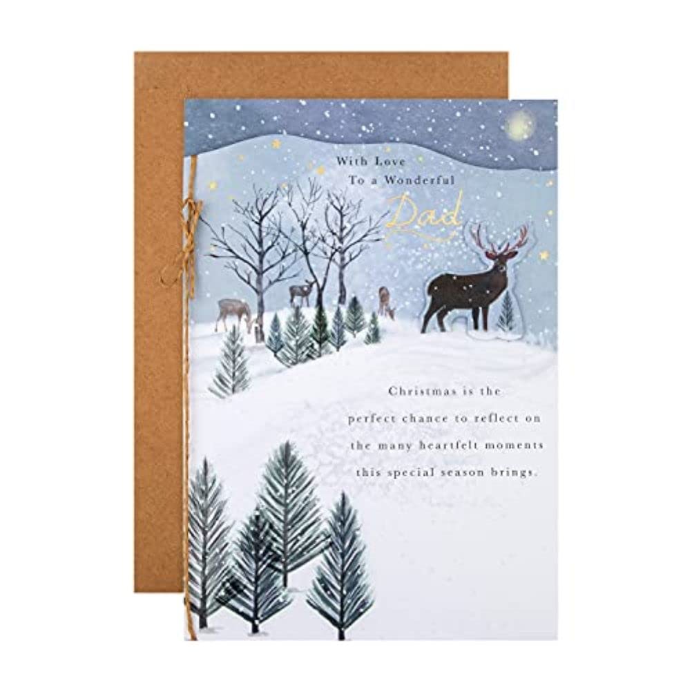 Hallmark Christmas Card for Dad - Traditional Illustrated Design