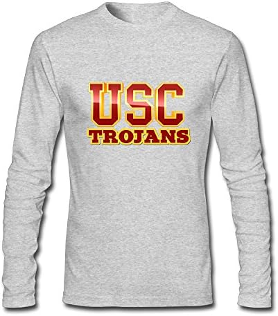 Men's Fashion Usc Trojans Long-sleeve Tee Shits Gray US Size XL