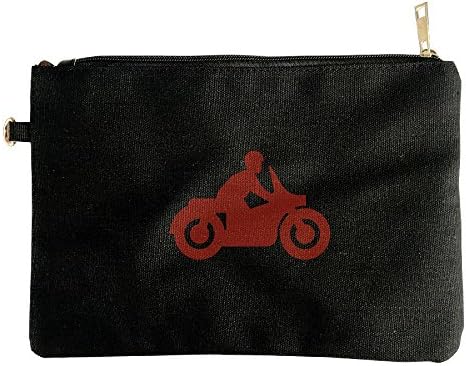 Motorcycle Canvas Zipper Pouch Pencil Bag Cosmetic Bag Travel Organization Bag