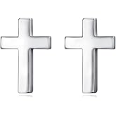 Cross Stud Earrings for Women Sterling Silver Cross Earrings Stud for Women Men Lady