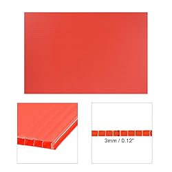 uxcell Corrugated Plastic Sheets,3mm Red Blank Yard
