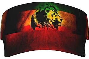 SUYXKOP Rasta Lion Jamaican Reggae Love Sport Sun Visor Adjustable Sun Hat Empty Top Baseball Cap Uv Protection Sun for Men and Women