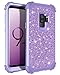 LONTECT Compatible Galaxy S9 Plus Case Luxury Glitter Sparkle Bling Heavy Duty Hybrid Sturdy High Impact Shockproof Protective Cover Case for Samsung Galaxy S9 Plus - Shiny Purple