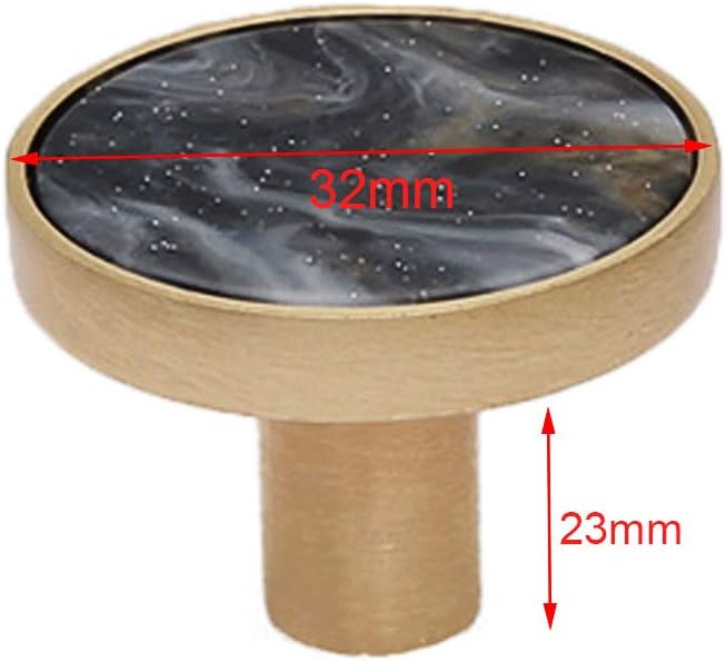 Coqlycot 10 Pack Cabinet Door Knobs 32mm Crack Marble Pattern Round Wardrobe Drawer Handle Hardware with Screw for Kitchen Bathroom Bedroom - Image 4