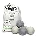 Fluffies Wool Dryer Balls 6-Pack XL - Natural Organic Reusable Eco-Friendly Alternative to Dryer Sheets and Liquid Fabric Softener - Chemical Free, Hypoallergenic, Baby Safe and Best for Sensitive