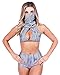 Women's Holographic Silver Back Lace High Waist Shorts Rave