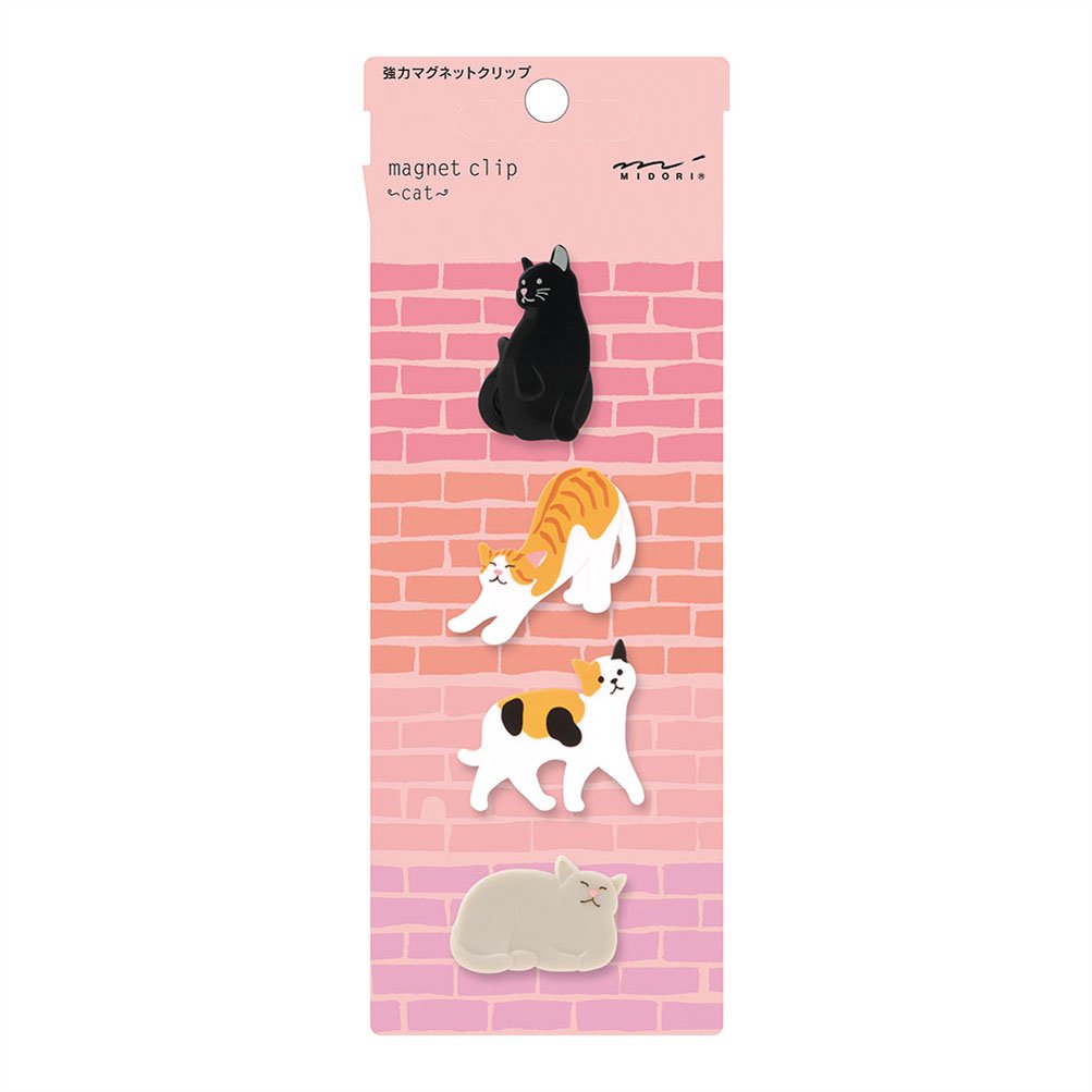 Midori Magnet Clip, 4 Pieces, Cats (43324006)