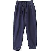 AngelBabies Boys Girls Pants Joggers Cotton Drawstring Kids Plain Sweatpants with Pockets 5Y-14Y