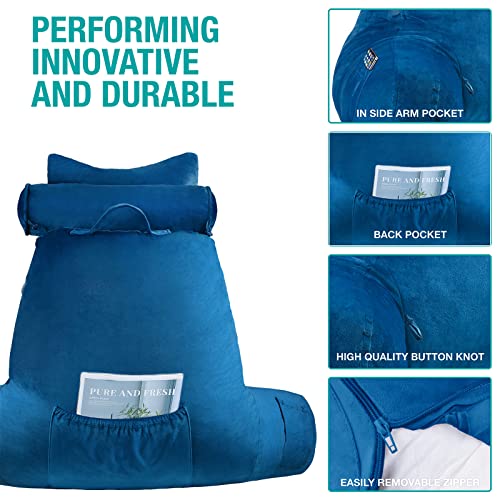 Vekkia Bed Rest Reading & Neck Pillow, Bonus Multifunction Detachable