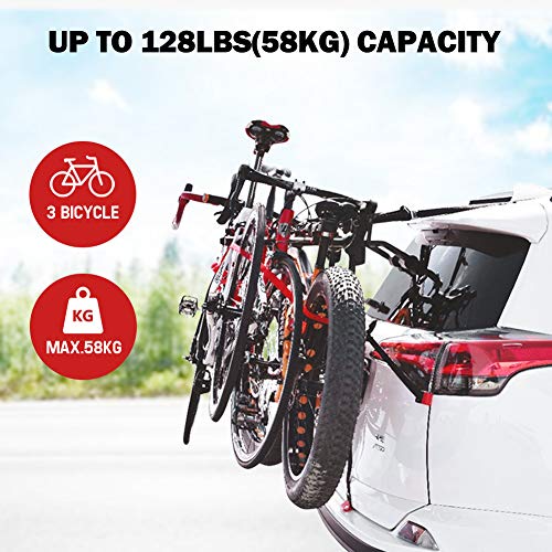 FIERYRED Trunk Mounted Bike Rack for Most Car SUV (Sedans/Hatchbacks