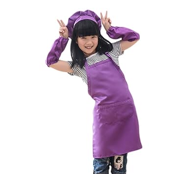Amazon ノーブランド キッズ エプロン 子供 エプロン シェフ帽 アーム