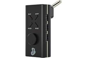 JUSTPRO Guitar Headphone Amp, Mini Guitar Headphone Amplifier USB Rechargable Portable Pocket Guitar Amplifier with 24 Guitar Effects (Black)