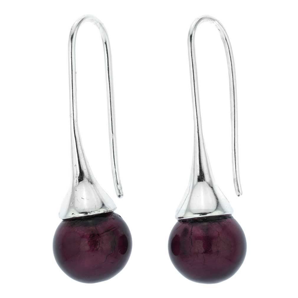 Glass Of Venice Murano Glass Drop Earrings - Purple