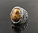 KAR 925K Stamped Sterling Silver Men Natural Tiger Eye Ring I1B