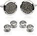 Cuff-Daddy Men's Silver Diamond Dust Tuxedo Cuff links and Studs Formal Set with Presentation Jewelry Box for Business Wedding Groomsmen Cufflinks & Shirt Accessories Special Occasions Wedding Party