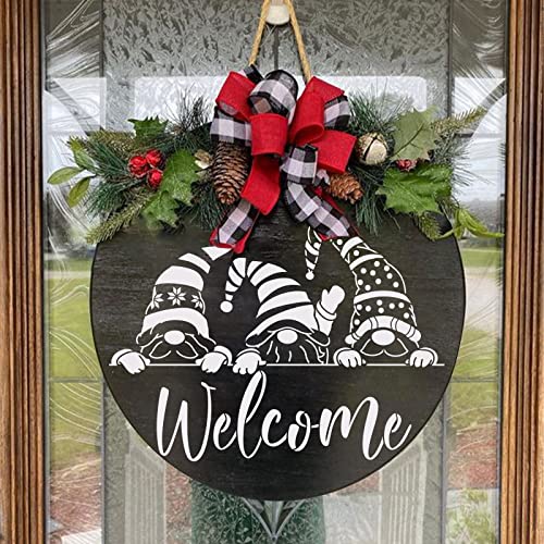 9Pcs Christmas Stencils Reusable, 12X12 Inch Round Large Christmas Stencils for Painting on Wood Sign Front Door Hanger Xmas Home Decor