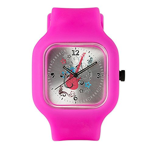Bright Pink Fashion Sport Watch Rock Guitar Music Notes Treble Clef