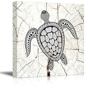 Square Tribal Sea Turtle Wood Effect