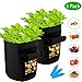 SYOURSELF 3 Pack 7 Galllon Potato Planter Grow Bags, Double Layer 400GSM Non-Woven Fabric Pots with Handles,Potato Peanut Growing Box for Nursery Garden+3 Waterproof Labels(Black)thumb 1