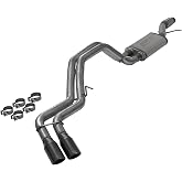 Flowmaster 717986 FlowFX Cat-Back Exhaust Kit 3 to Dual 2.5 Inch Same Side Exit 409 Stainless Steel 3.5 Inch Black Ceramic Coated Tips Compatible with 2015-2020 Chevy Tahoe GMC Yukon 5.3L 2/4WD