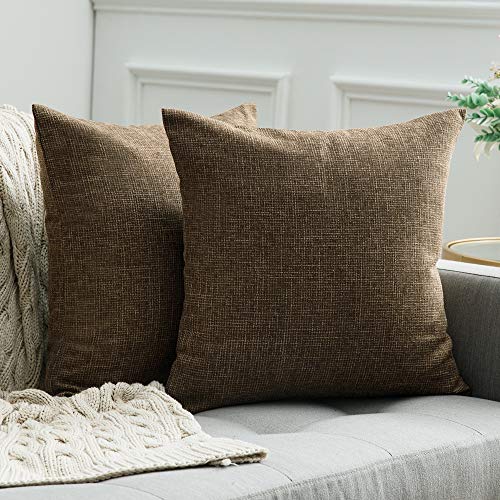 Miulee Pack Of 2 Decorative Square Throw Pillow Covers Farmhouse