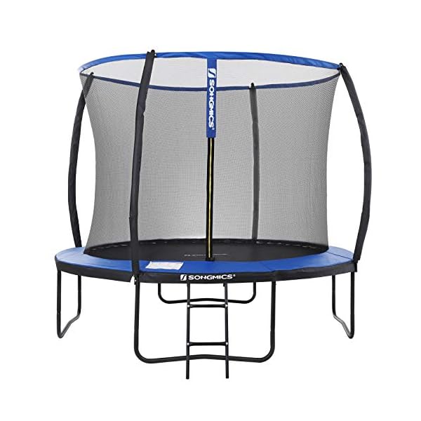 SONGMICS Trampolin Ø 244/305/366/427 cm, vom TÜV Rheinland GS-Zertifikat, rundes Gartentrampolin mit Sicherheitsnetz…