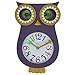 Lily's Home Pendulum Owl Clock with Revolving Eyes and Swinging Tail, Wonderful and Colorful Addition to Owl Themed Bedroom Décor, Purple (13