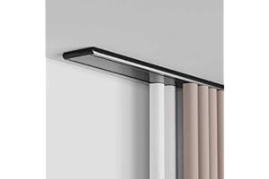 BCOFO Double Row Curtain Track Silent Heavy Duty Drop Ceiling Curtain Track for Curtains-Room Divider for Living Room Bedroom Hospital Easy Install(Black,2.5m(8.2ft))