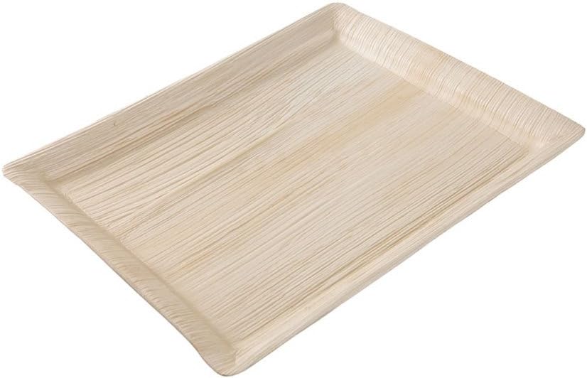 BIOZOYG 25x Disposable Serving Plate Made from Palm Leaf 32.5 x 27 cm Rectangular, Disposable Tray - Image 3