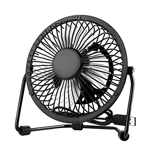 Usb Mini Desktop Fan - Table Small Fan Portable Adjustable Compatible With Computer,Laptops Power banks Fans Quiet Cooling For Office And Home 4 Inch Black