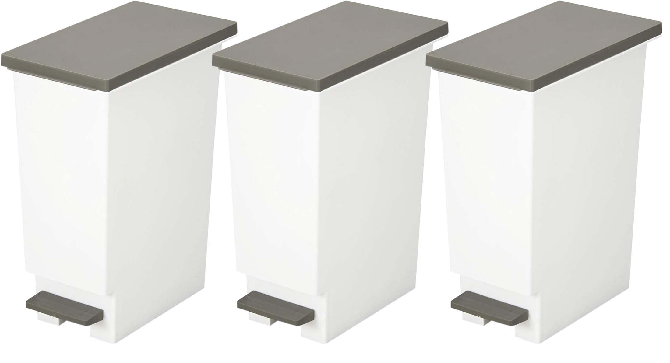 【Amazon.co.jp 限定】 新輝合成(Shinki Gosei) トンボ ネオカラー ゴミ箱 スリム 軽いペダルでサッと開く 30リットル ブラウン 3個セット 幅23.5×奥行41.5×高さ49.5cm 蓋付き 分別 日本製商品画像