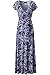 Kranda Womens Vintage Floral Print Short Sleeve Maxi Long Party Dress (X-Large, Purple)