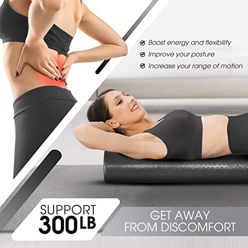 Yes4All EPP Exercise Foam Roller – Extra Firm High Density Foam Roller – Best for Flexibility and Rehab Exercises (18 inch, Black)
