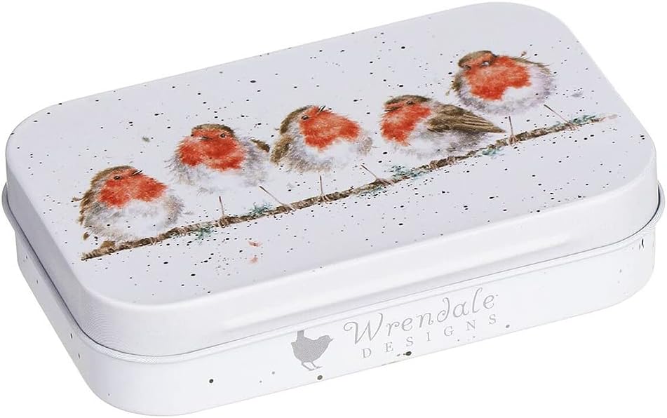 Wrendale Designs Jolly Robin Mini Tin 95x60x20mm Ideal Trinket Box